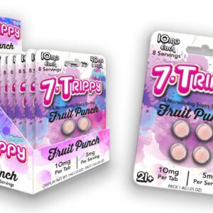 7.TRIPPY FRUIT PUNCH 40MG-4 PACK 10MG 5MG PER SERVING 12 BLISTER PER DISPLAY