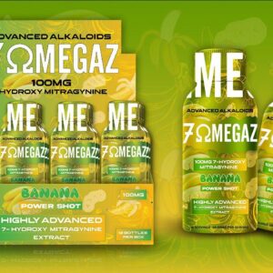 Banana (Power Shot) 60ml Instant Release 100mg 12 bottles Per Display