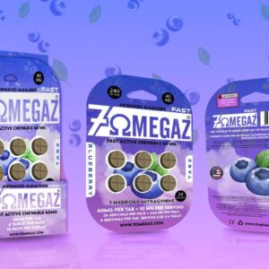 7OMEGAZ FAST 40MG BLUEBERRY FLAVOR 6 TABZ PER PACK 10 PACKS PER DISPLAY