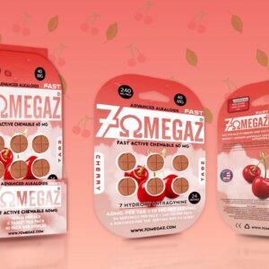 7OMEGAZ FAST 40MG CHERRY FLAVOR 6 TABZ PER PACK 10 PACKS PER DISPLAY
