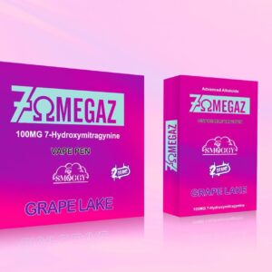 7omegaz 2 gram Vape pen with 100mg 7-Hydroxymitragynine Grape Lake