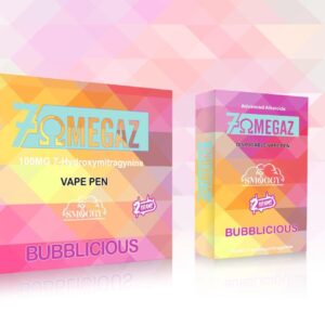 7omegaz 2 gram Vape pen with 100mg 7-Hydroxymitragynine Bubbliciious